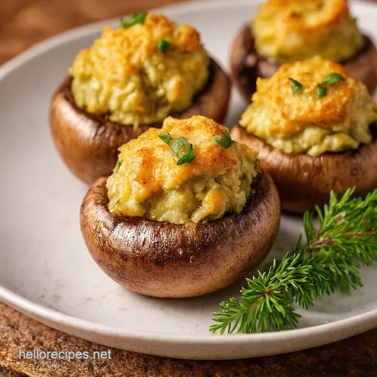 Autumns Embrace Savory Garlic Parmesan Stuffed Mushrooms presentation