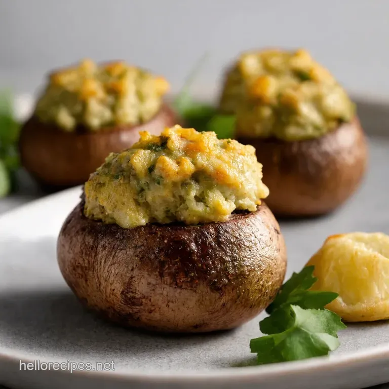 Autumns Embrace Savory Garlic Parmesan Stuffed Mushrooms