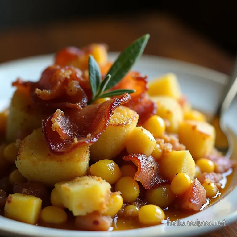 The Proper Pub Grub Hearty Corn Bread Stuffing with Crispy Bacon and Wild Sage