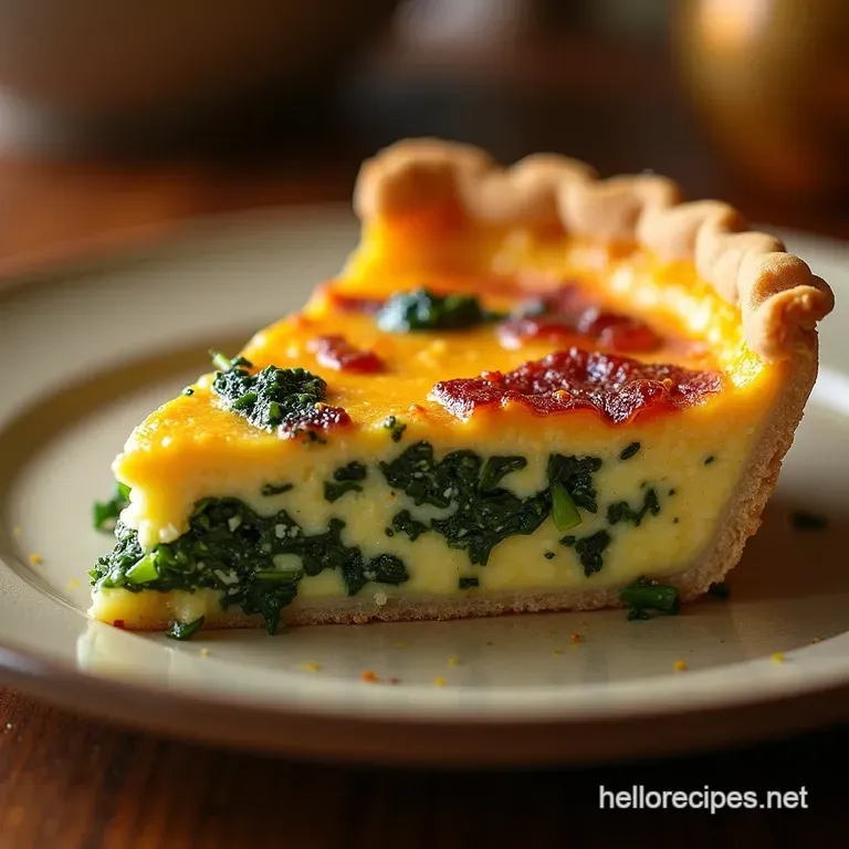 The Perfect Neighbourhood Quiche Bacon Spinach Gruy&egrave;re presentation