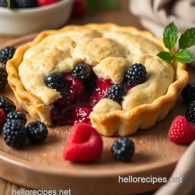 Bake Biscuit Pie with Mixed Berries presentation