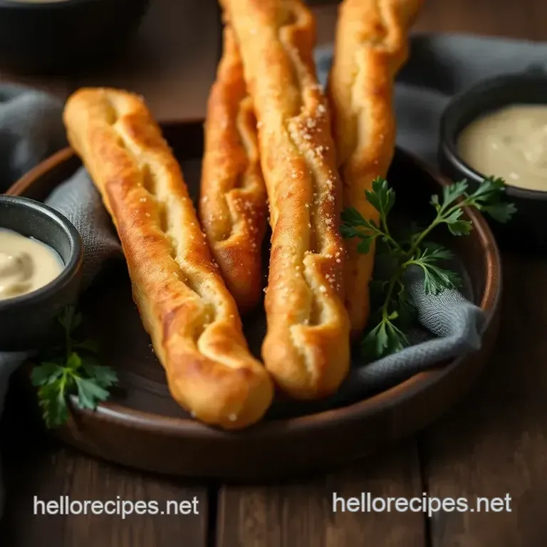 Delicious Bake Cheese Breadsticks presentation