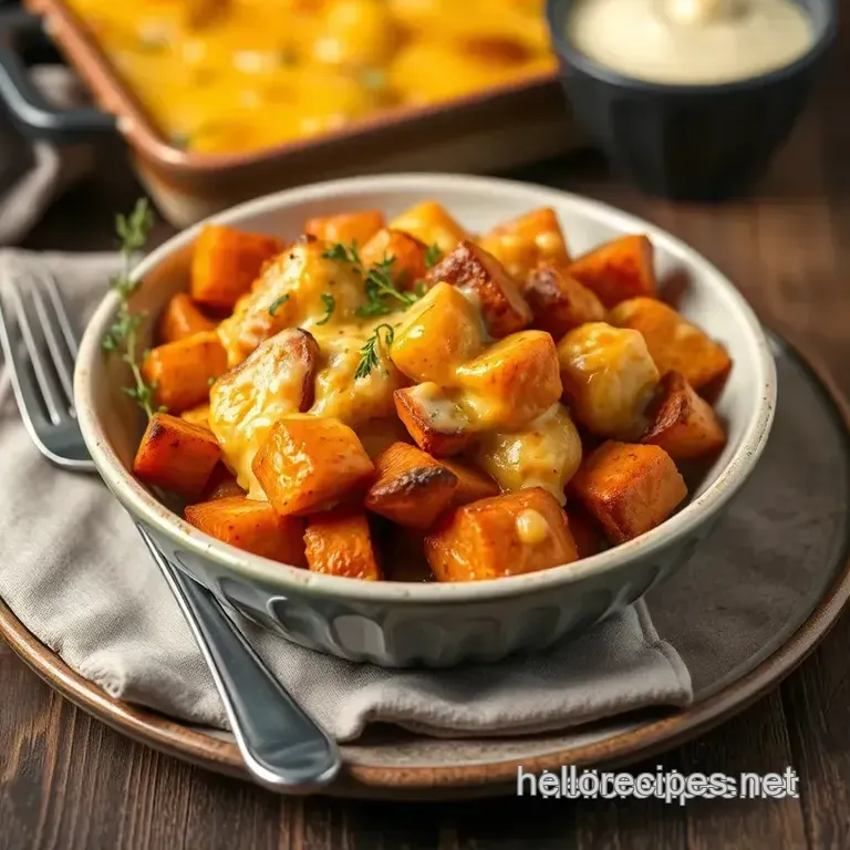 Baked Cheesy Root Vegetables: A Cozy Comfort Dish presentation