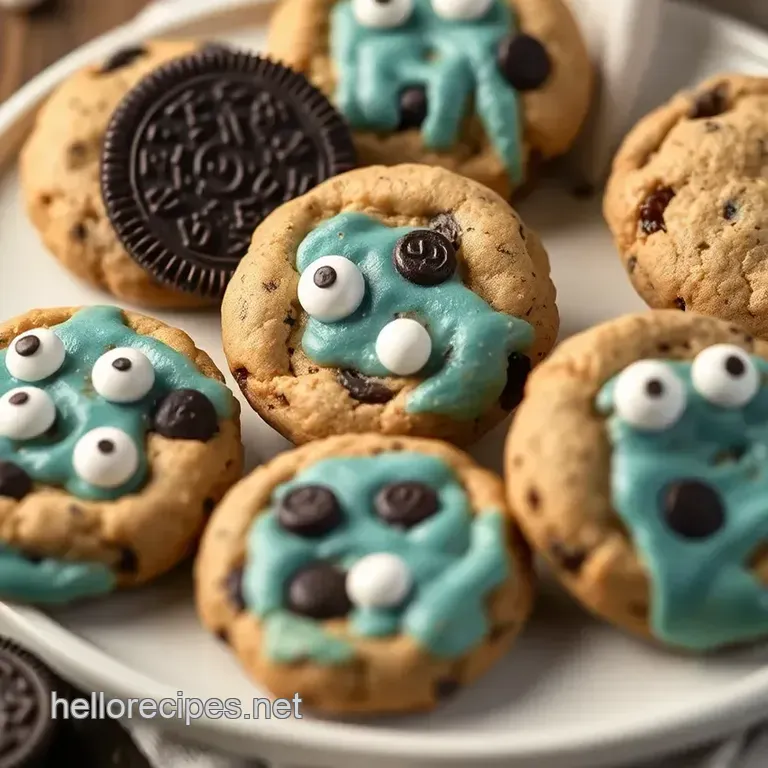 Cookie Monster Cookies Loaded with Oreos presentation