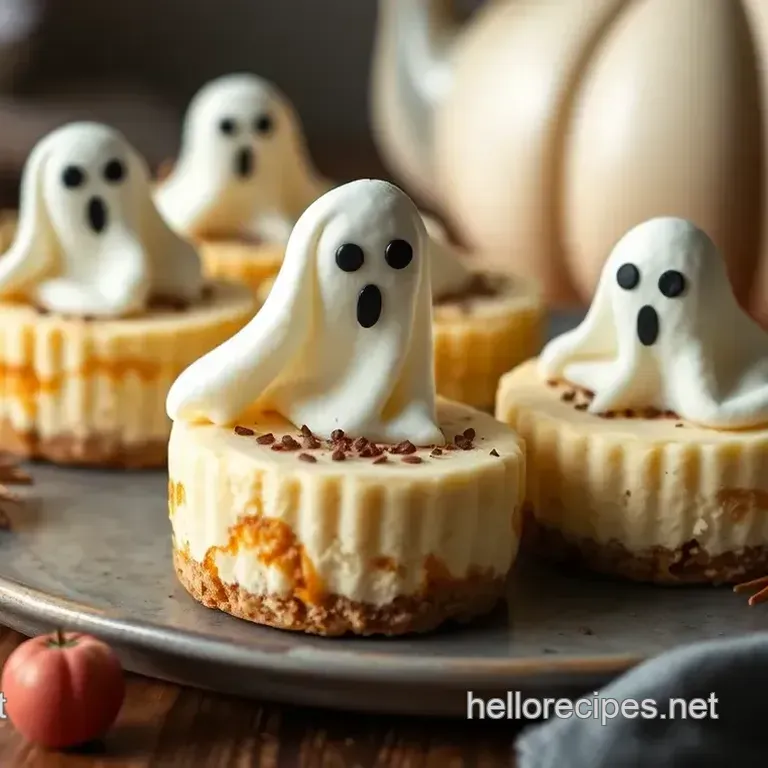 Hauntingly Delicious Mini Cheesecakes with Ghostly Toppers