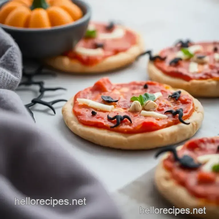 Spooktacular Mini Halloween Pizzas presentation