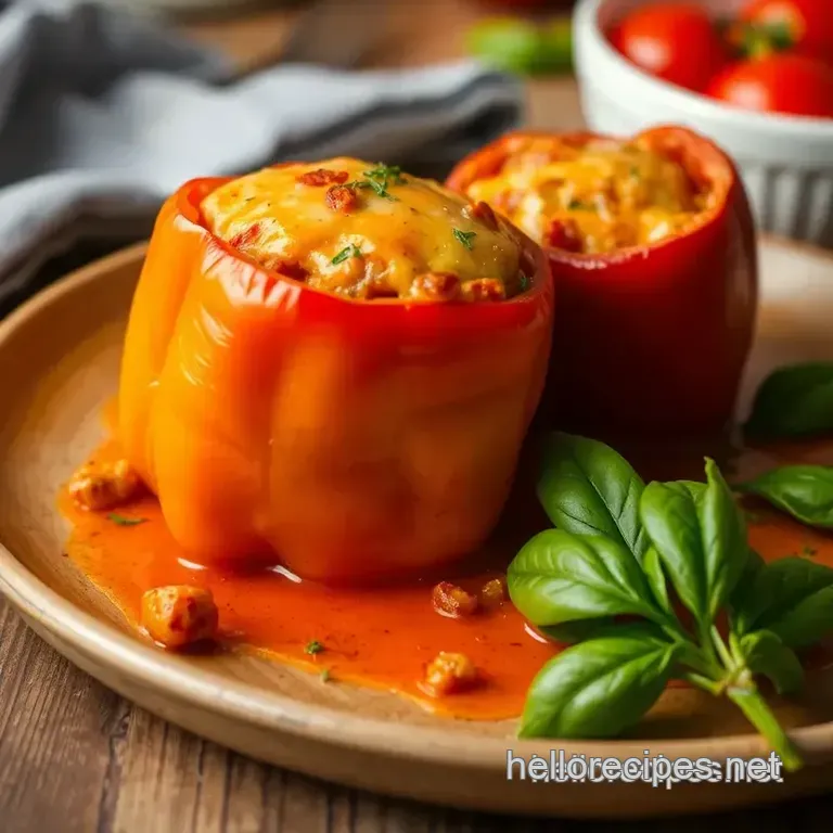 Cheesy Nacho Beef Stuffed Peppers presentation