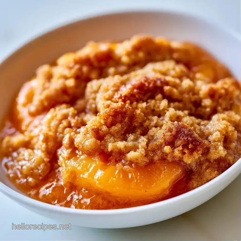 Golden halved apricots on a white plate, drizzled with glossy honey and topped with a dollop of thick cream.
