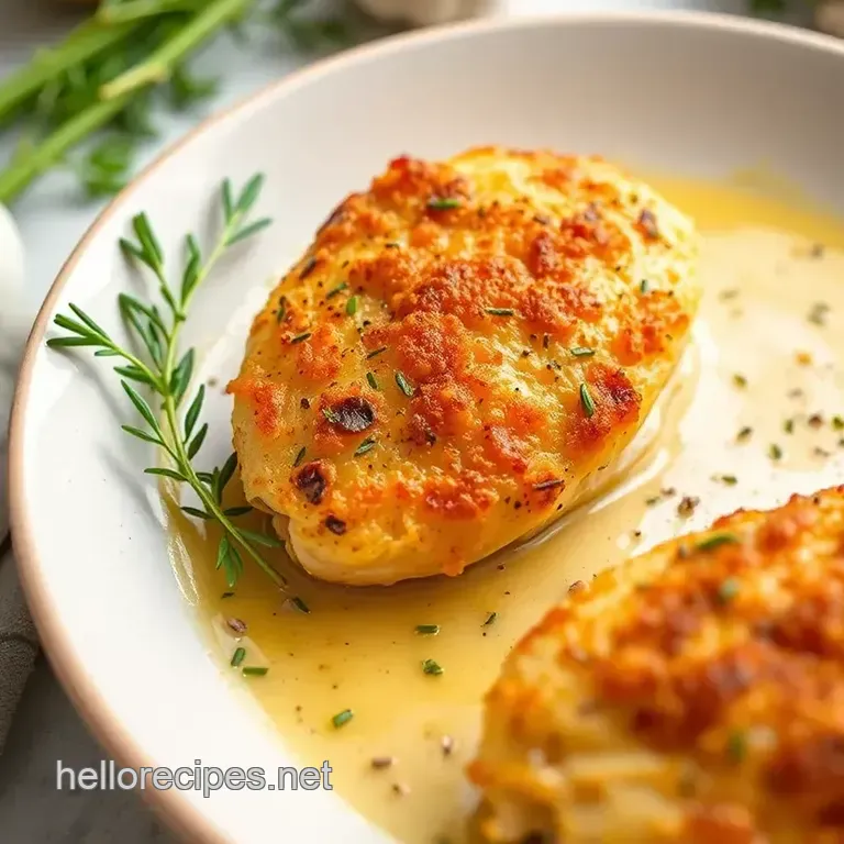 Baked Garlic Parmesan Chicken with Crunch presentation