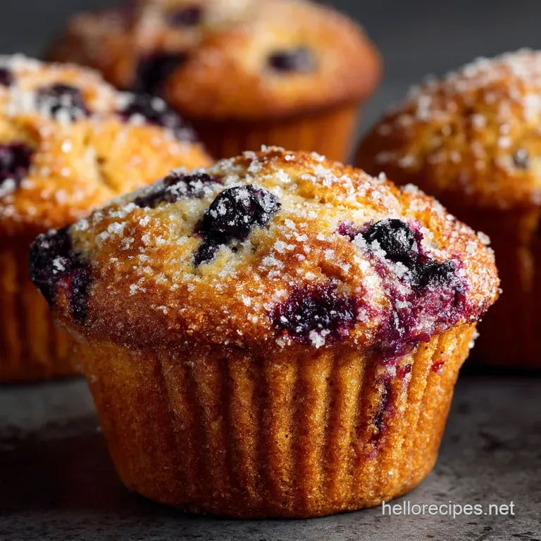 Blueberry Muffins: Bakery-Style Lift with Lemon Sugar Crunch presentation