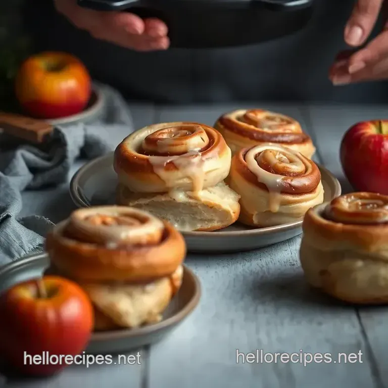 Heavenly Apple Cinnamon Rolls with Warm Caramelized Apples presentation