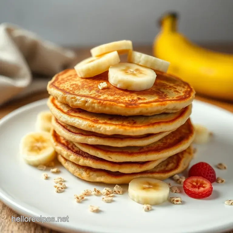 Banana Oatmeal Bliss Pancakes: Fluffy Delicious and Healthy-ish! presentation