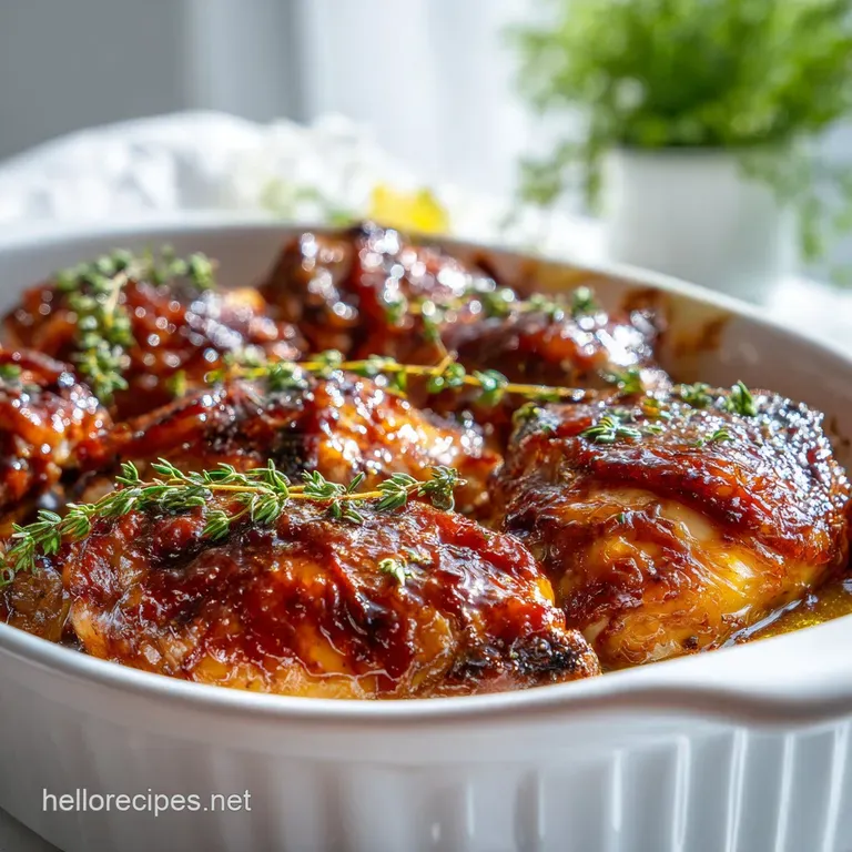 BBQ chicken bake square plated, glistening with sauce, topped with fresh cilantro, beside a bright green salad.