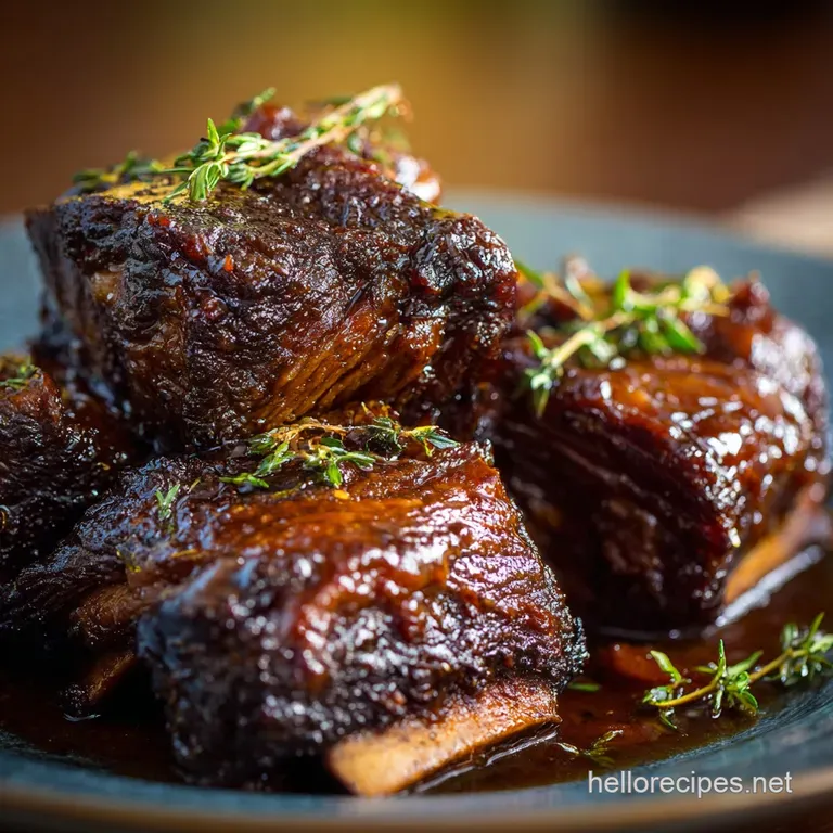 Slow Cooked Oven Baked Bbq Short Ribs: the Sunday Roast Rival presentation