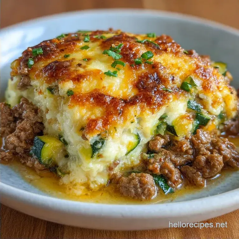 Beef and Zucchini Bake: Cheesy and Low Carb