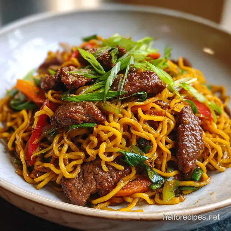 Beef Pan Fried Noodles: Silky Pepper Infused