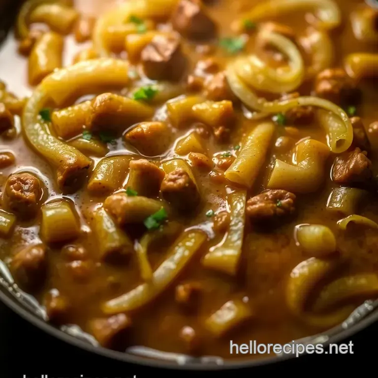 Beefy Onion Soup Mix Delight presentation