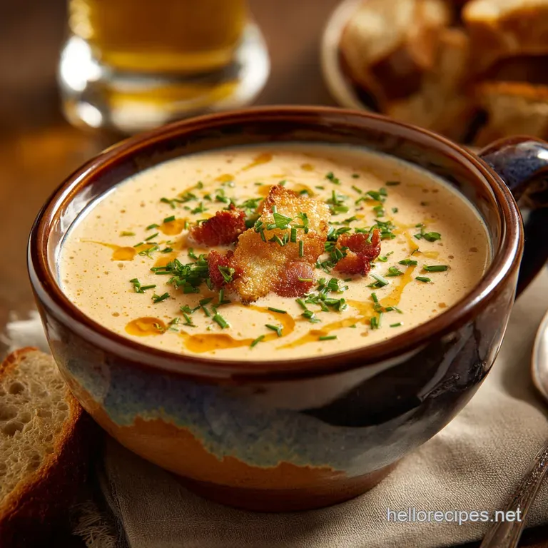 Beer Cheese Soup: the Ultimate Velvet Comfort Classic Cheddar and Ale Recipe presentation