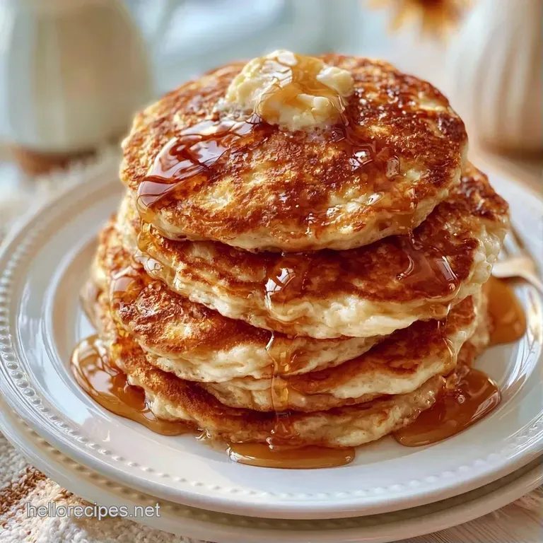 Three fluffy golden pancakes on a white ceramic plate, topped with a melting butter pat and fresh blueberries.
