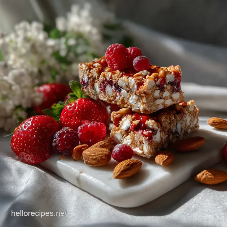 Gluten Free Berry Almond Protein Bars: No Bake Power presentation