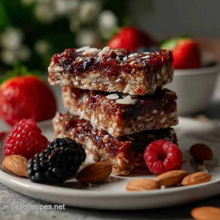 Gluten Free Berry Almond Protein Bars: No Bake Power