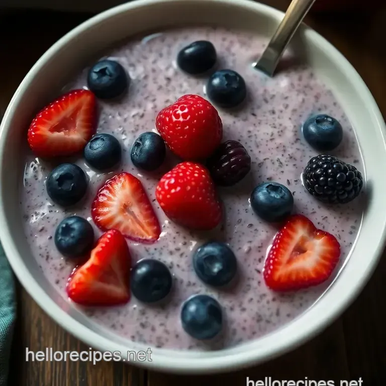 Berry Chia Seed Pudding presentation