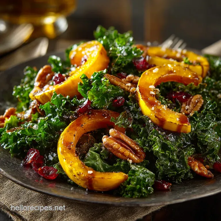 Thanksgiving Salads: the Essential Warm Squash Kale Side Dish for a Crowd presentation