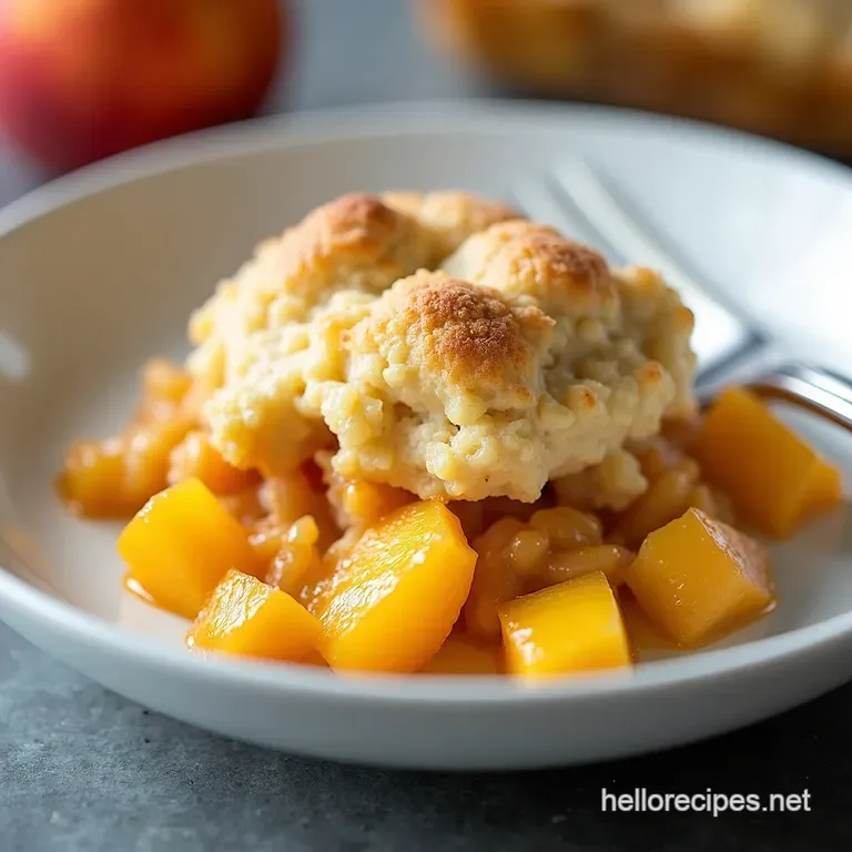 Easy Bisquick Peach Cobbler Recipe Fluffy Biscuit Topping