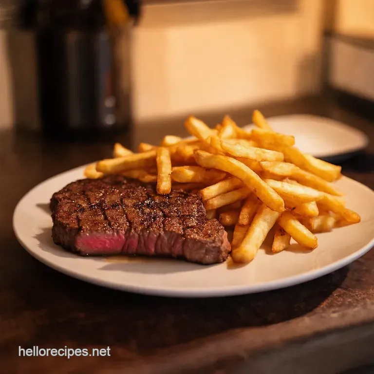 Bistrostyle Steak Frites Perfectly Cooked Steak Crispy Pommes Frites presentation