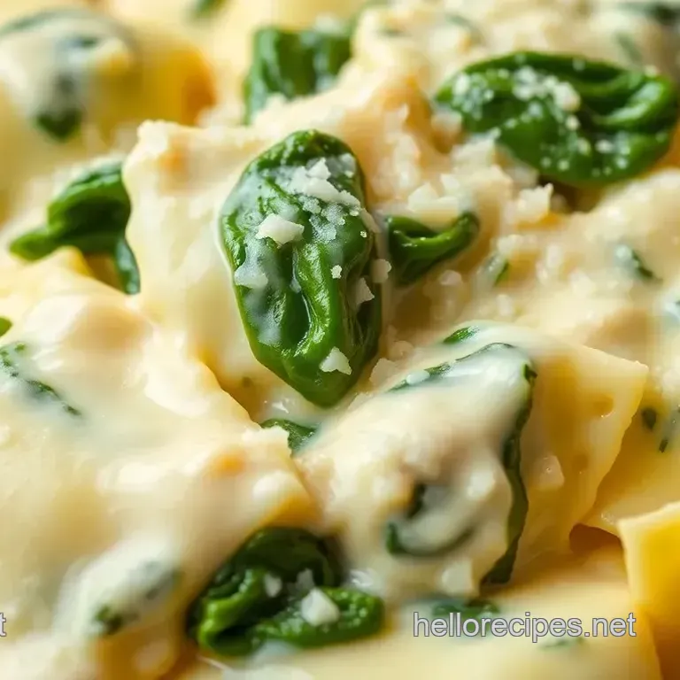 Heavenly Boiled Spinach Ravioli with Creamy Parmesan Sauce