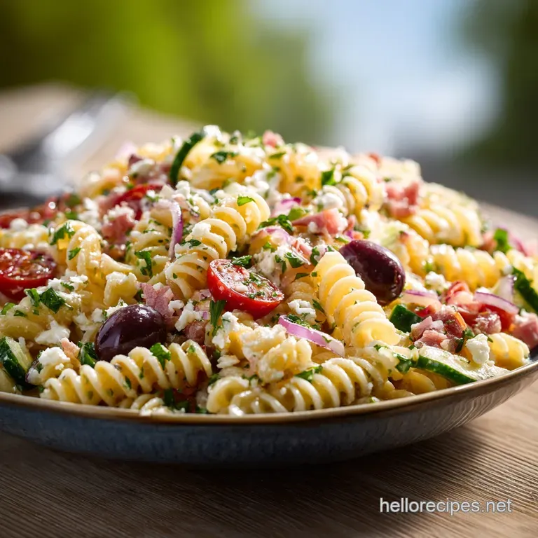 The Bright Bold Mediterranean Pasta Salad