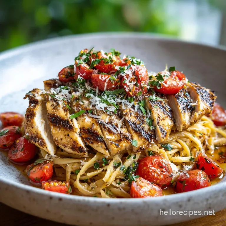 Bruschetta Chicken Pasta: Concentrated Flavor