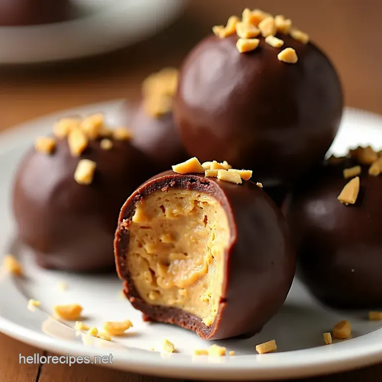Buckeye Bliss Homemade Chocolate Peanut Butter Balls presentation