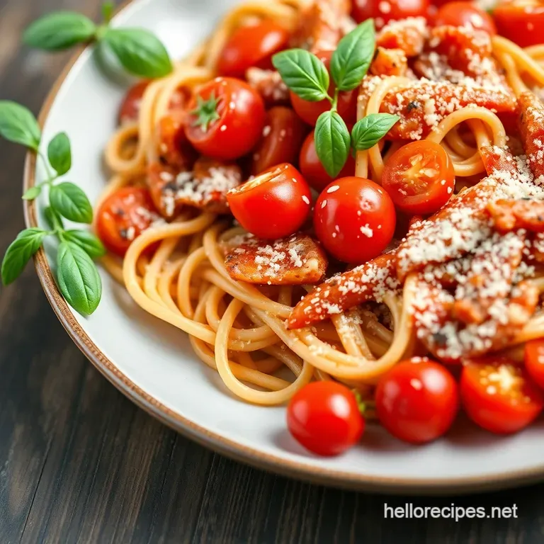 Burst Cherry Tomato Pasta with Whipped Feta and Basil Oil