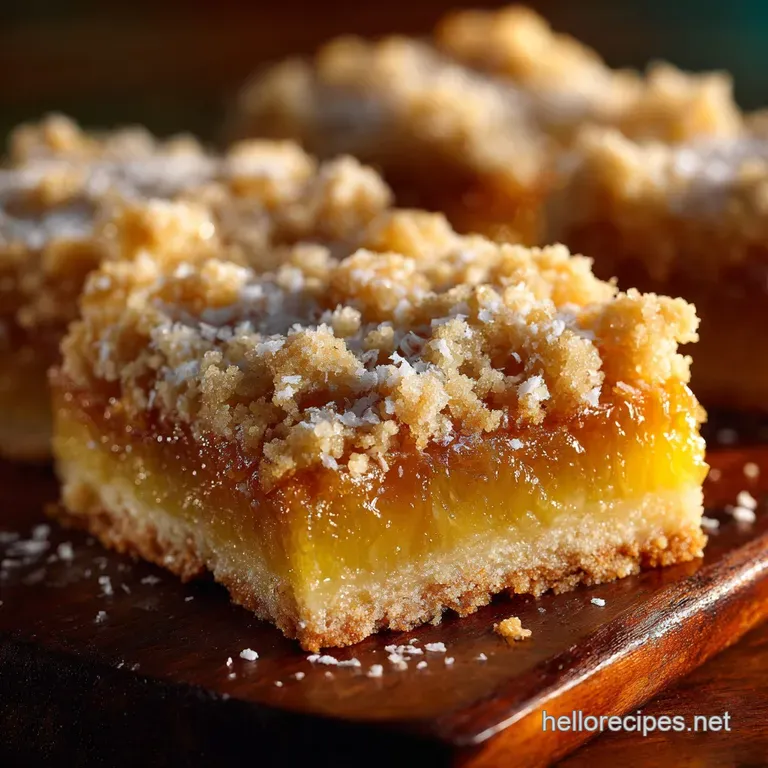 Tropical Sunshine Pineapple Crumble Bars a Jolly Good Sweet Treat presentation