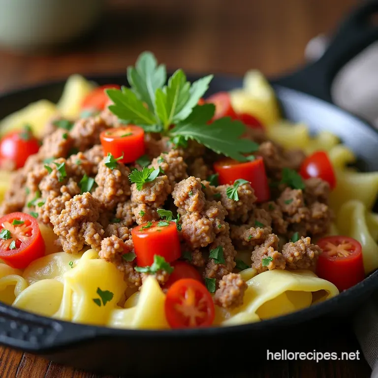 Savory Pointed Cabbage Potato Pan with Ground Meat Recipe