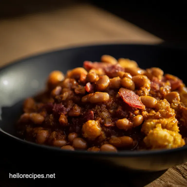 CajunSpiced Kidney Bean Stew with Bubble Squeak