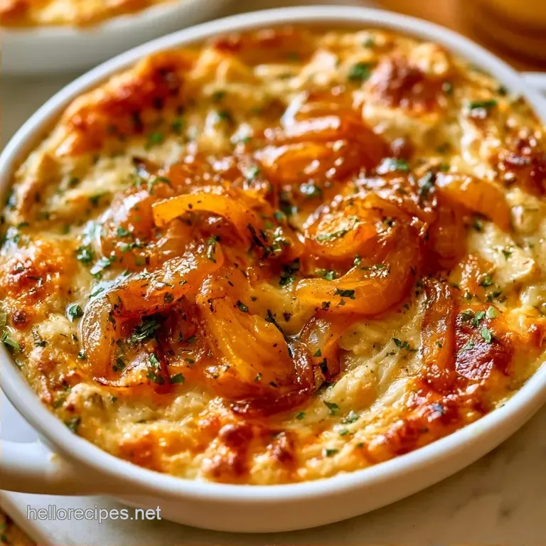 Baked French Onion Dip with Caramelized Onions