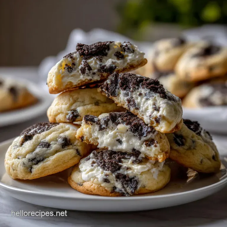 The Softest Cookies and Cream Cheesecake Cookies presentation