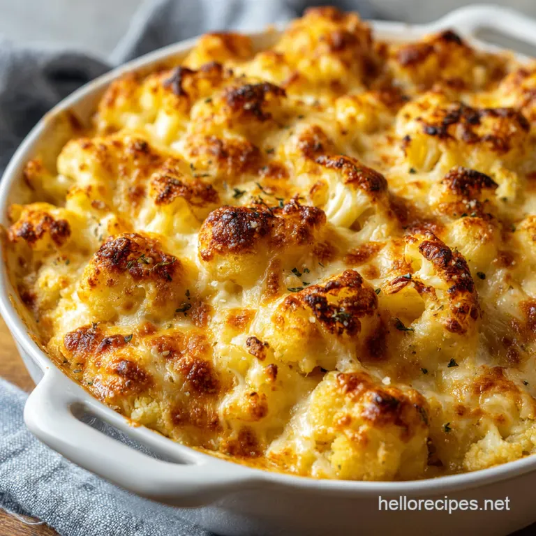 Cheesy Baked Cauliflower Casserole presentation