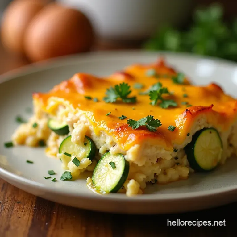 Cheesy Chicken Zucchini Bake presentation
