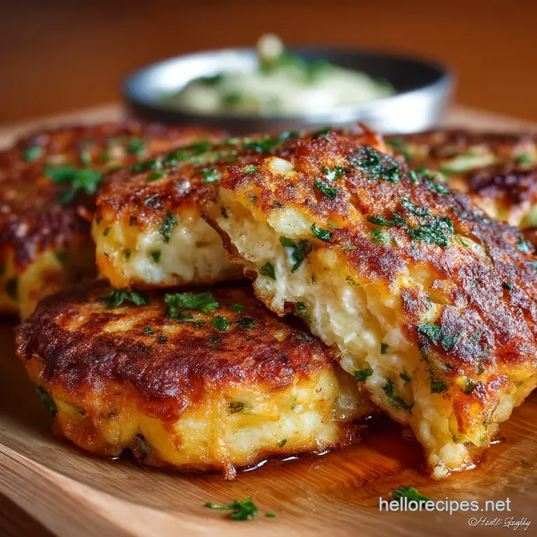 Golden Cheddar Chive Potato Fritters the Ultimate Leftover Mash presentation