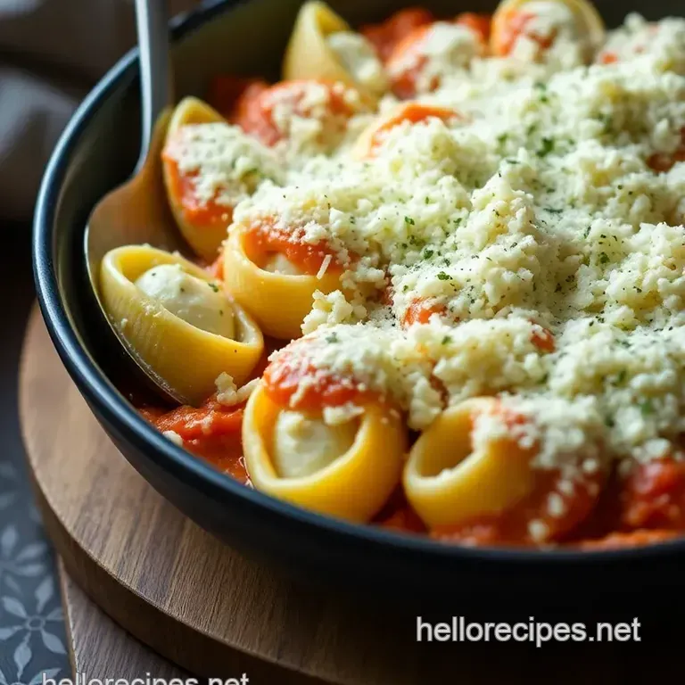 Cheesy Ricotta-Stuffed Pasta Shells: A Comforting Delight presentation