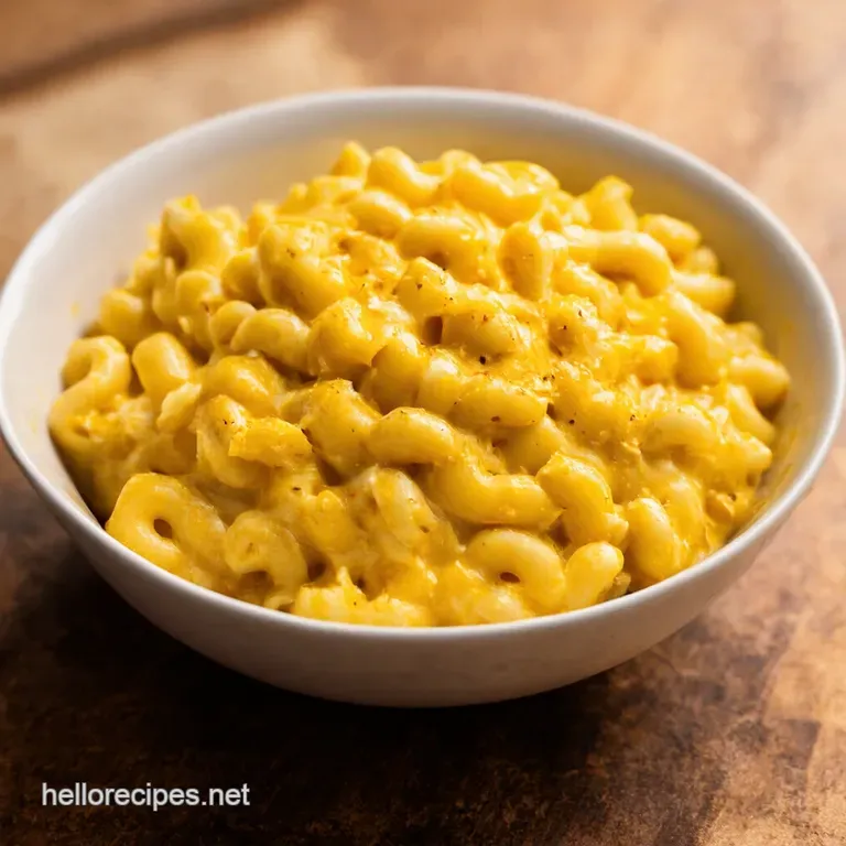 Cheesy Vegan Mac Cheese with Crispy Breadcrumbs presentation