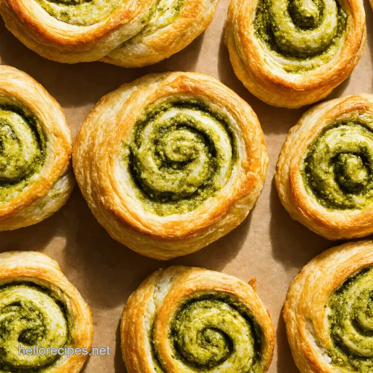 Cheesy Vegan Pesto Swirls Puff Pastry Perfection