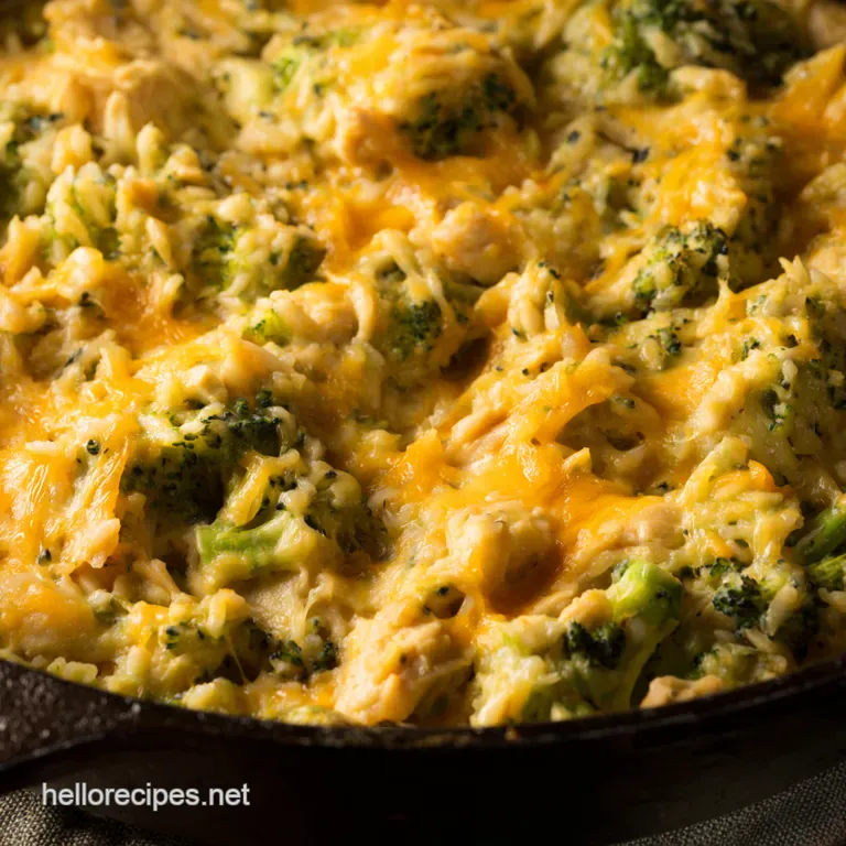 Chicken Broccoli Cheddar Rice Casserole presentation