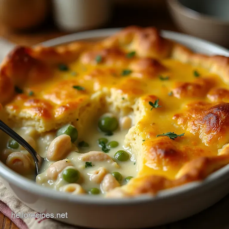 The Cheer Up Buttercup Chicken Leek Pot Pie with Flaky Cheddarherb Biscuit Topping presentation