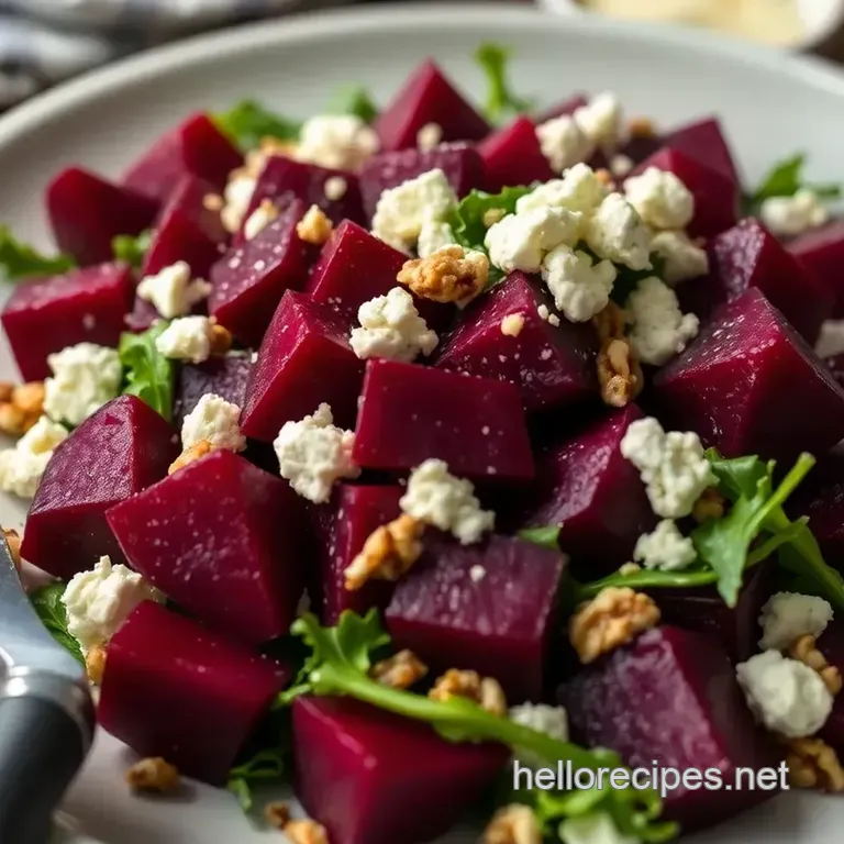Chilled Beetroot Delight: A Vibrant Cold Beet Salad presentation