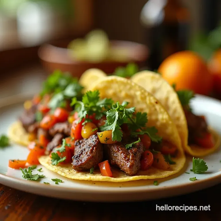 Chimichurri Steak Tacos a Zesty Fiesta presentation