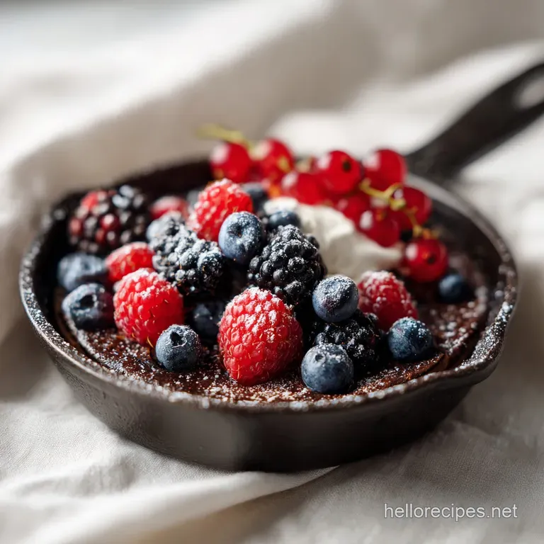 Dessert in 1 Pan with Chocolate and Berries